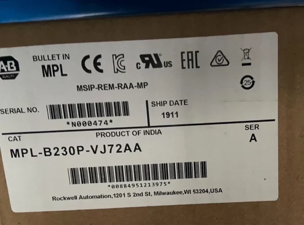Allen-Bradley MPL-B230P-VJ72AA Industrial Servo Motor