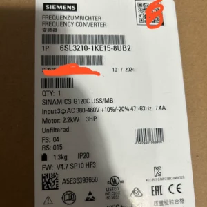 SIEMENS 6SL3210-1KE15-8UB2 SINAMICS G120C Rated Power Drive
