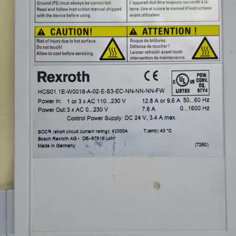 Rexroth Drive HCS01.1E-W0018-A-02-E-S3-EC-NN-NN-FW Advanced Drive System