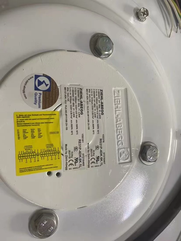 ZIEHL-ABEGG Centrifugal Fan RG31P-4DK.6K.1L - Efficient Airflow