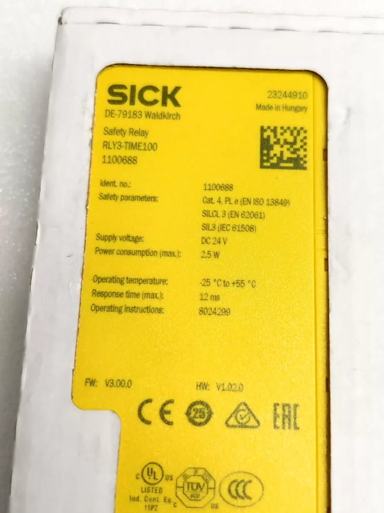 SICK Safety Relay RLY3-TIME100 Reliable Protection Device